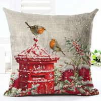 HKM-840787 Santa Claus European Classical Pillowcase Cushion Cover - Linen, 45x45cm, Holiday Decor for Living Room, Bedroom, Dining Room