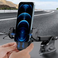 HKM-840787 Universal Multifunctional Car Phone Holder with Improved Suction Cups for Windshield and Dashboard Use