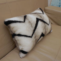 HKM-840851 Zebra Tiger Pattern Short Plush Throw Pillow Cover - 45x45cm