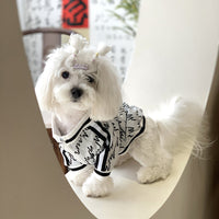 HKM-841235 Autumn and Winter Zip-Up Teddy Jacket for Pets in Black and White