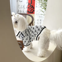 HKM-841235 Autumn and Winter Zip-Up Teddy Jacket for Pets in Black and White