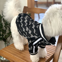 HKM-841235 Autumn and Winter Zip-Up Teddy Jacket for Pets in Black and White