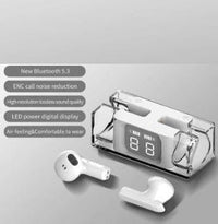 HKM-841299 Calus 6 Pro Bluetooth 5.3 Wireless Earbuds with Transparent Charging Case and LED Display