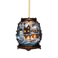 HKM-841363 Acrylic Flat Christmas Snowman Pendant - Modern Decorative Holiday Ornament