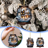 HKM-841363 Acrylic Flat Christmas Snowman Pendant - Modern Decorative Holiday Ornament