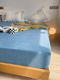 HKM-841555 Double-Sided Fitted Sheet for Mother and Baby - Soft Chemical Fiber, Sizes 150x200cm & 180x200cm