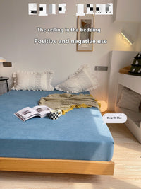 HKM-841555 Double-Sided Fitted Sheet for Mother and Baby - Soft Chemical Fiber, Sizes 150x200cm & 180x200cm