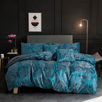 HKM-841555 Jacquard Three-Piece Polyester Bedding Set in Various Sizes and Styles