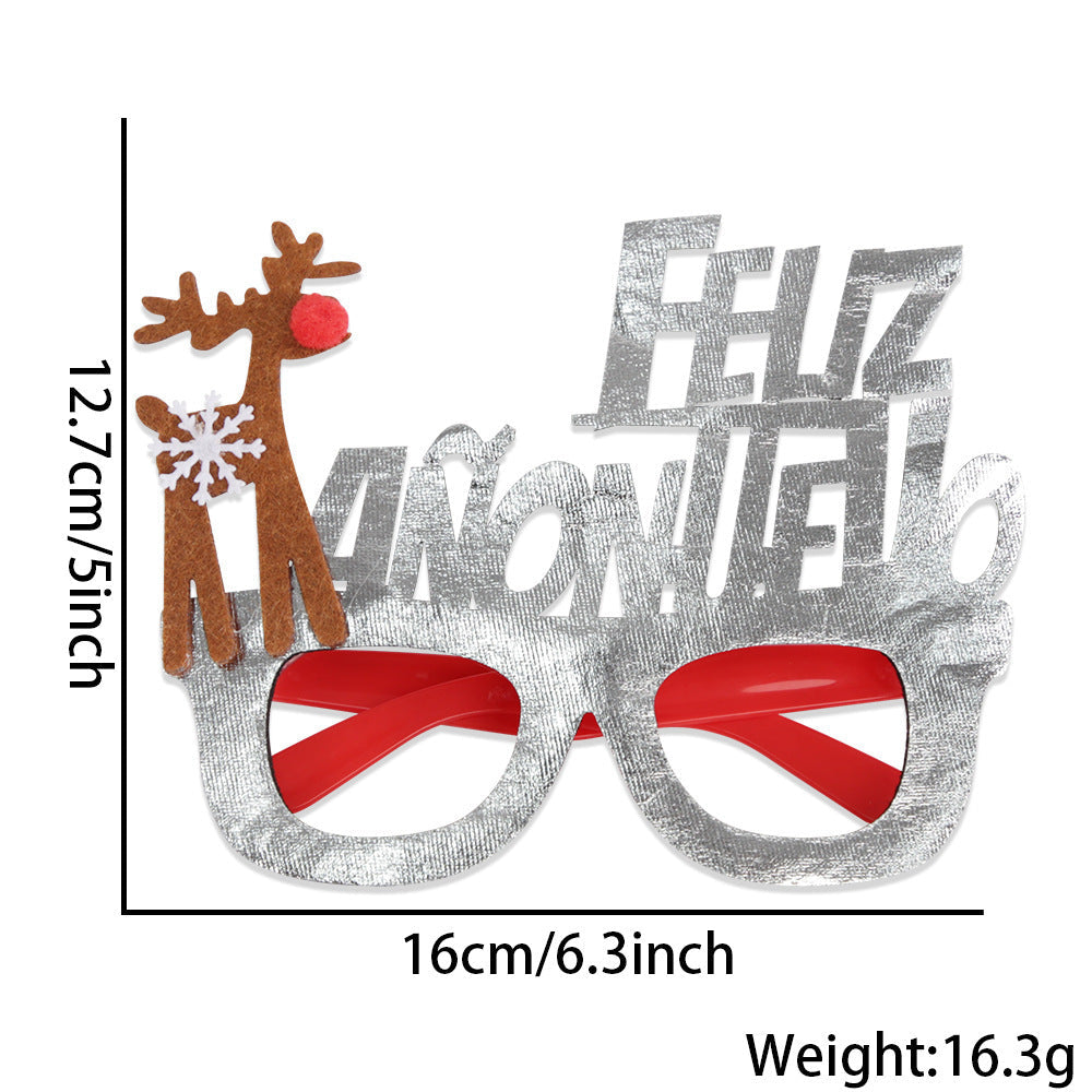 HKM-841683 Bronzed Fabric Snowflake Christmas Glasses for New Year Party Fun