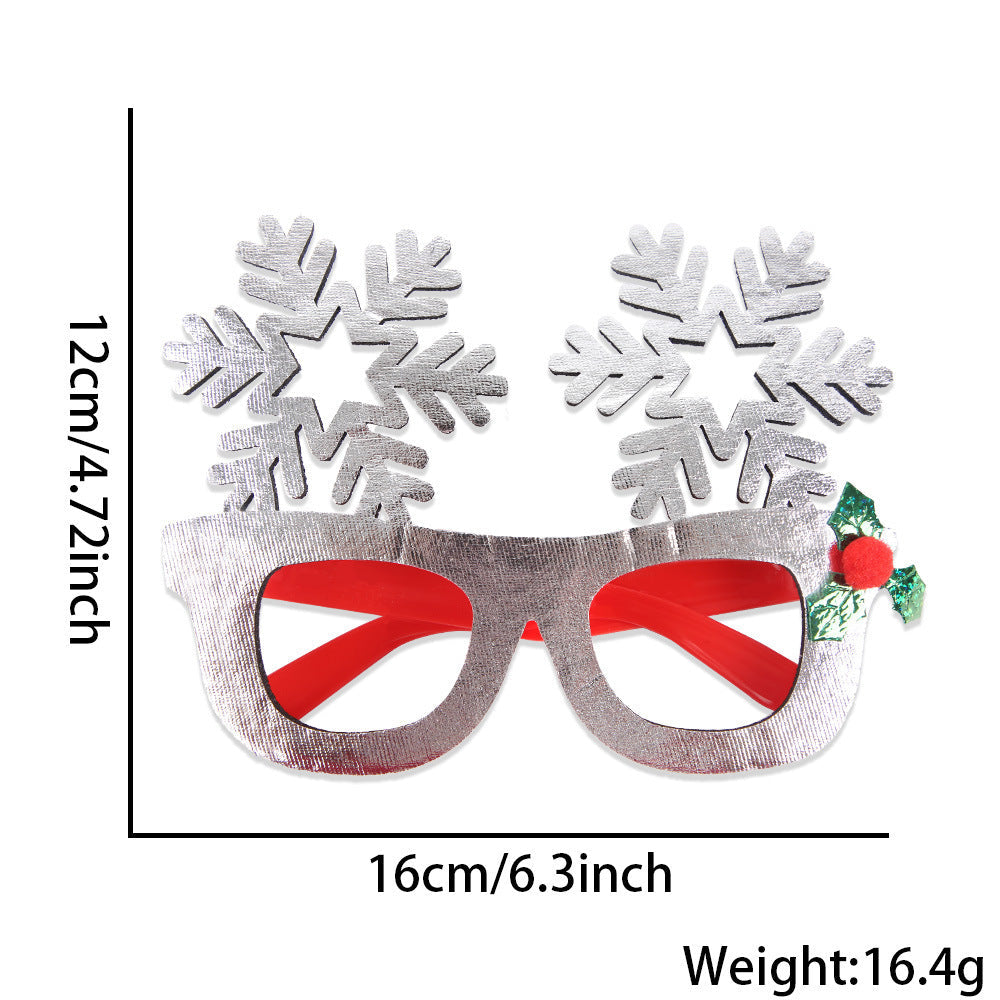 HKM-841683 Bronzed Fabric Snowflake Christmas Glasses for New Year Party Fun