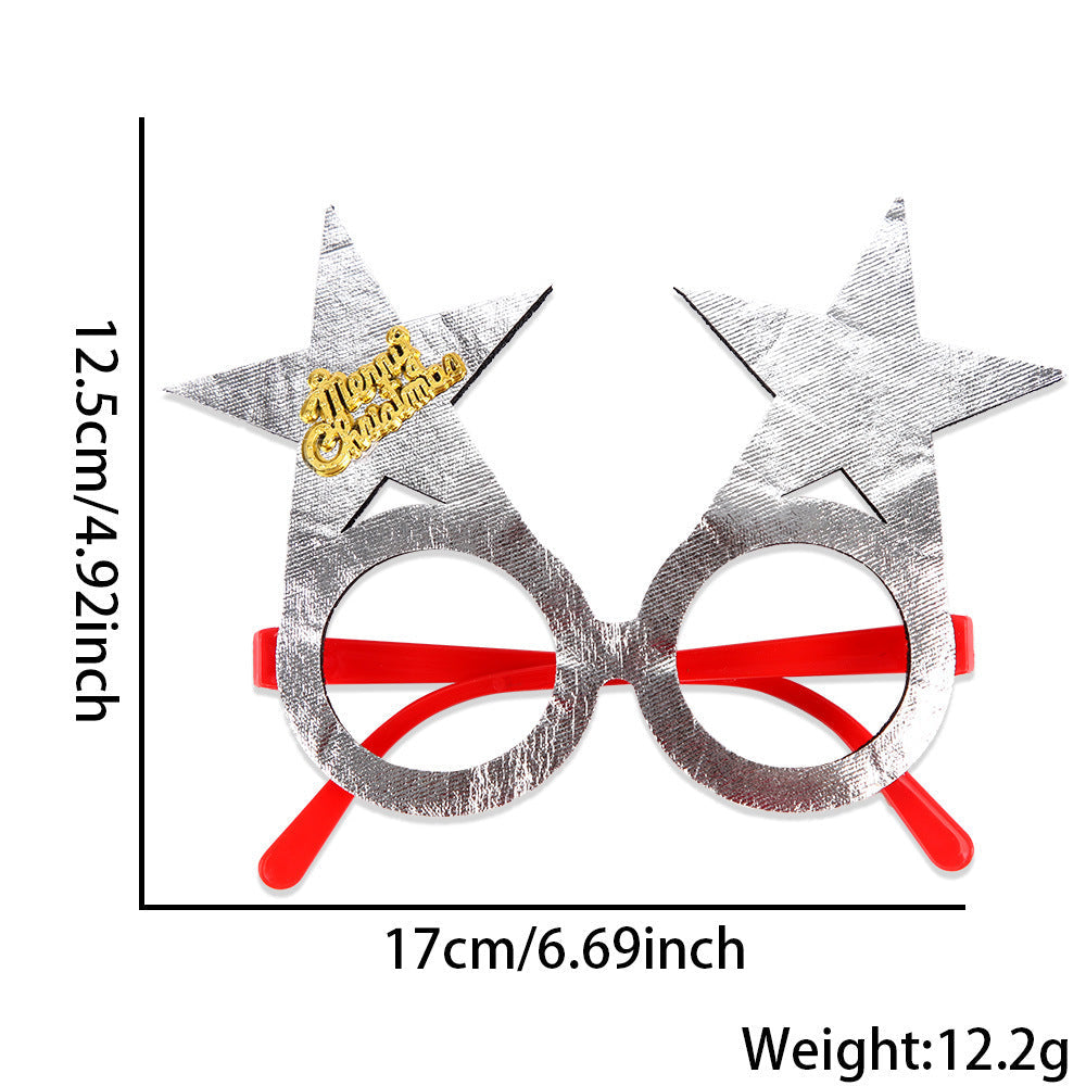 HKM-841683 Bronzed Fabric Snowflake Christmas Glasses for New Year Party Fun
