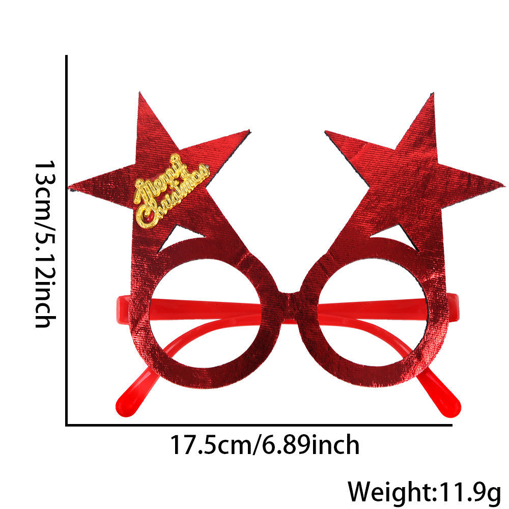 HKM-841683 Bronzed Fabric Snowflake Christmas Glasses for New Year Party Fun