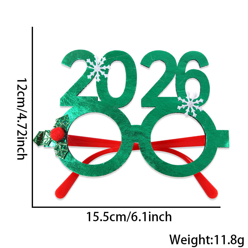 HKM-841683 Bronzed Fabric Snowflake Christmas Glasses for New Year Party Fun