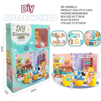 HKM-841811 DIY Mini Doll House Toy Set with Furniture for Kids Ages 6 and Up, Perfect for Pretend Play and Hands-On Learning