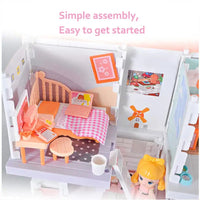 HKM-841811 DIY Mini Doll House Toy Set with Furniture for Kids Ages 6 and Up, Perfect for Pretend Play and Hands-On Learning