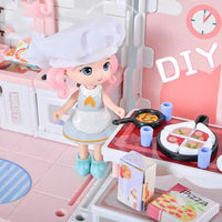 HKM-841811 DIY Mini Doll House Toy Set with Furniture for Kids Ages 6 and Up, Perfect for Pretend Play and Hands-On Learning