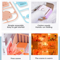 HKM-841811 DIY Mini Doll House Toy Set with Furniture for Kids Ages 6 and Up, Perfect for Pretend Play and Hands-On Learning