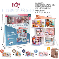 HKM-841811 DIY Mini Doll House Toy Set with Furniture for Kids Ages 6 and Up, Perfect for Pretend Play and Hands-On Learning
