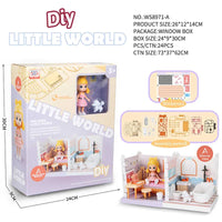 HKM-841811 DIY Mini Doll House Toy Set with Furniture for Kids Ages 6 and Up, Perfect for Pretend Play and Hands-On Learning
