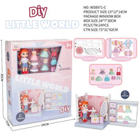 HKM-841811 DIY Mini Doll House Toy Set with Furniture for Kids Ages 6 and Up, Perfect for Pretend Play and Hands-On Learning