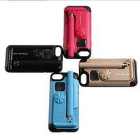 HKM-841811 Multifunctional Protective Back Cover Compatible with iPhone - Available in Black, Gold, Sky Blue, Red