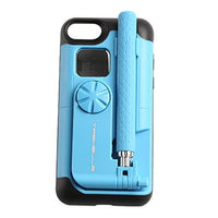 HKM-841811 Multifunctional Protective Back Cover Compatible with iPhone - Available in Black, Gold, Sky Blue, Red