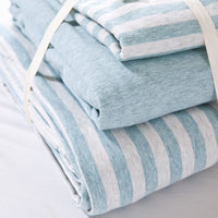 HKM-841875 Striped Cotton Four-Piece Bedding Set for Various Bed Sizes