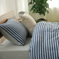 HKM-841875 Striped Cotton Four-Piece Bedding Set for Various Bed Sizes
