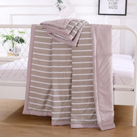 HKM-841875 Washable Striped Air Conditioning Quilt in Washed Cotton and Polyester Cotton, Checkered Design, 150x200cm, 200x230cm
