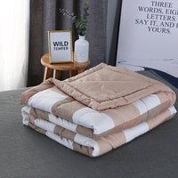 HKM-841875 Washable Striped Air Conditioning Quilt in Washed Cotton and Polyester Cotton, Checkered Design, 150x200cm, 200x230cm