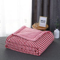 HKM-841875 Washable Striped Air Conditioning Quilt in Washed Cotton and Polyester Cotton, Checkered Design, 150x200cm, 200x230cm