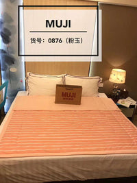 HKM-841875 Washable Striped Air Conditioning Quilt in Washed Cotton and Polyester Cotton, Checkered Design, 150x200cm, 200x230cm