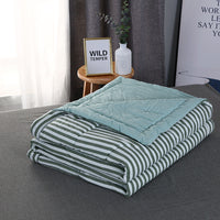 HKM-841875 Washable Striped Air Conditioning Quilt in Washed Cotton and Polyester Cotton, Checkered Design, 150x200cm, 200x230cm