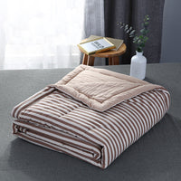 HKM-841875 Washable Striped Air Conditioning Quilt in Washed Cotton and Polyester Cotton, Checkered Design, 150x200cm, 200x230cm