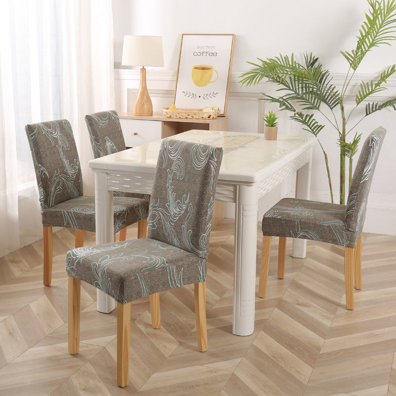 HKM-841939 Elastic Polyester Chair Cover - European Classic Floral Design for Hotel Use