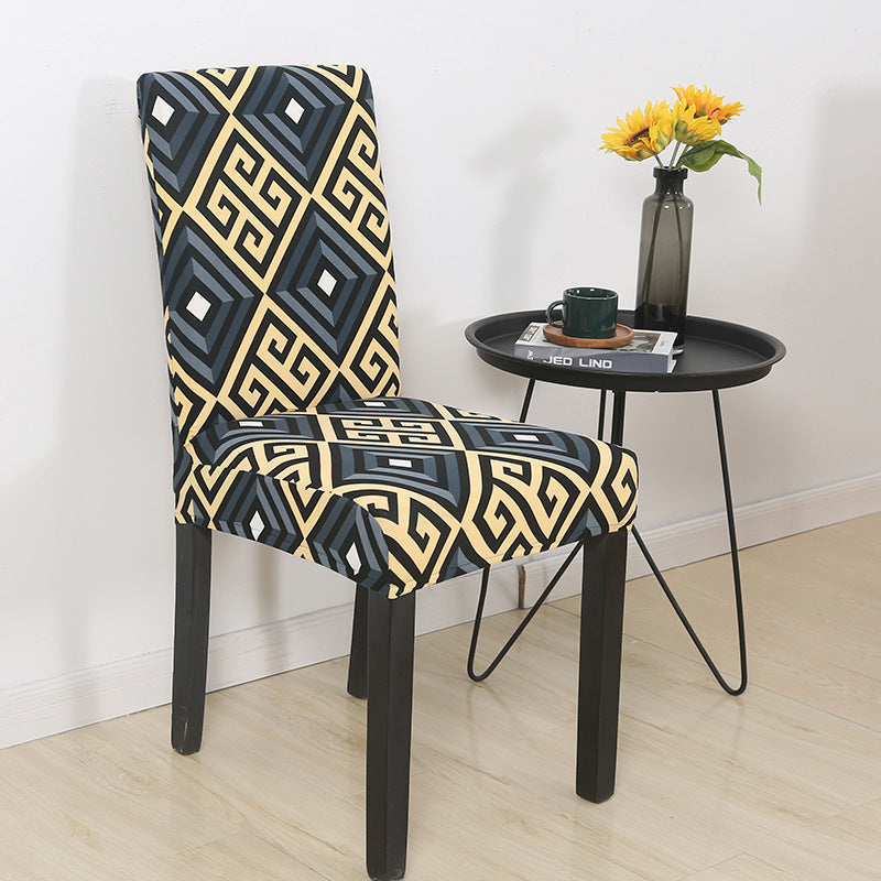 HKM-841939 Elastic Polyester Chair Cover - European Classic Floral Design for Hotel Use