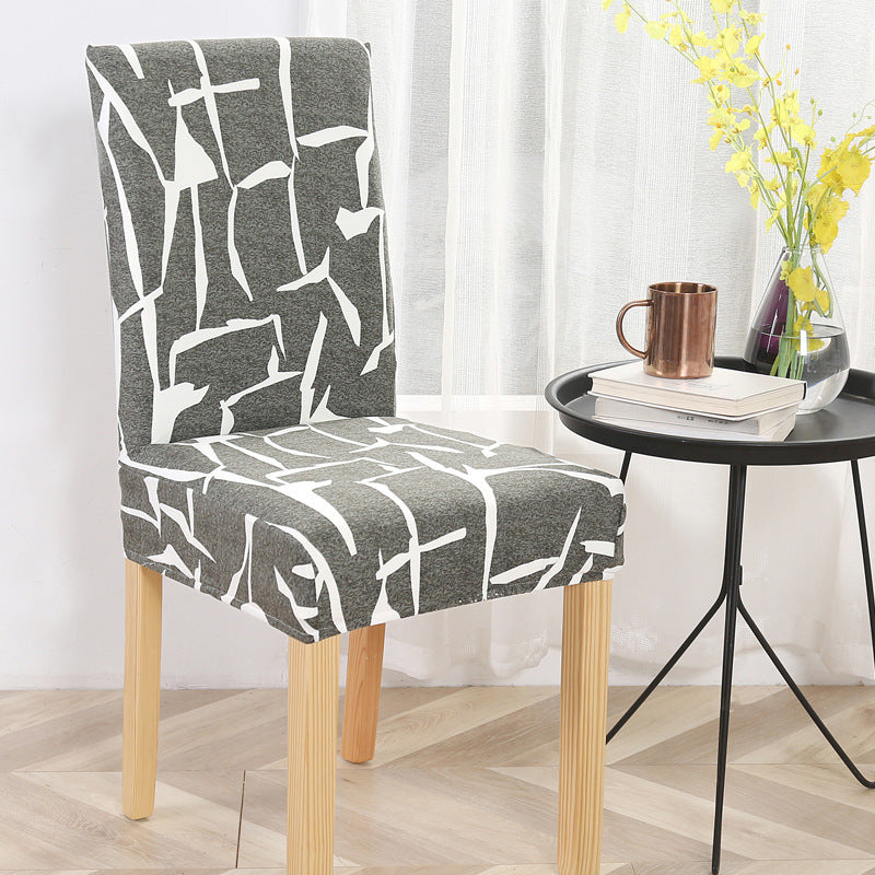 HKM-841939 Elastic Polyester Chair Cover - European Classic Floral Design for Hotel Use