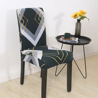 HKM-841939 Elastic Polyester Chair Cover - European Classic Floral Design for Hotel Use