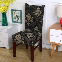 HKM-841939 Elastic Polyester Chair Cover - European Classic Floral Design for Hotel Use
