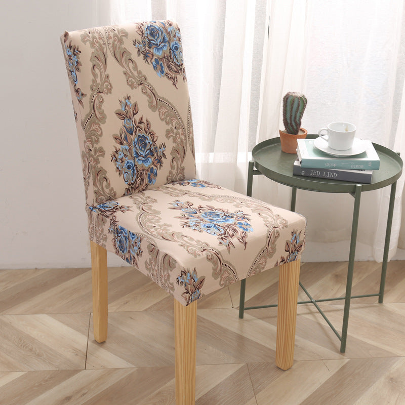 HKM-841939 Elastic Polyester Chair Cover - European Classic Floral Design for Hotel Use
