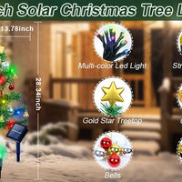 HKM-842003 Solar-Powered Christmas Tree Lights - 2 Pack, 38x11x13.5 cm, 0.95 kg