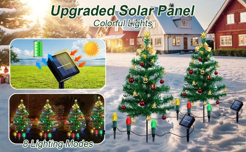 HKM-842003 Solar-Powered Christmas Tree Lights - 2 Pack, 38x11x13.5 cm, 0.95 kg