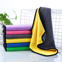 HKM-842131 High Density Coral Fleece Two-Tone Car Wash Towel - Thick and Durable