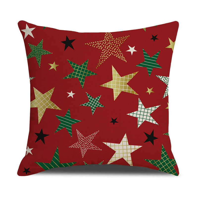 HKM-842259 Nordic Christmas Day Throw Linen Cushion Pillowcase 45x45cm