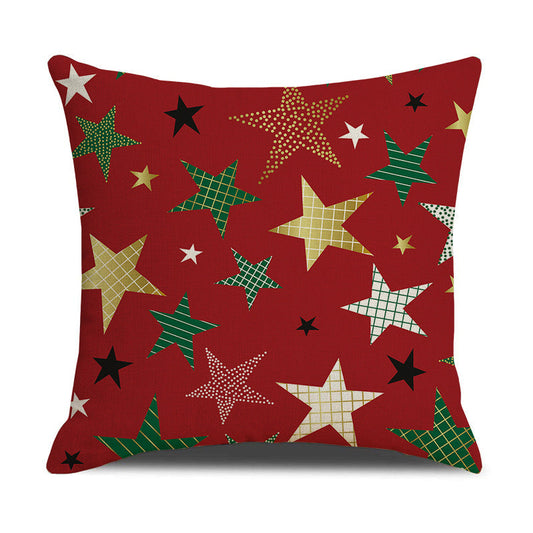 HKM-842259 Nordic Christmas Day Throw Linen Cushion Pillowcase 45x45cm