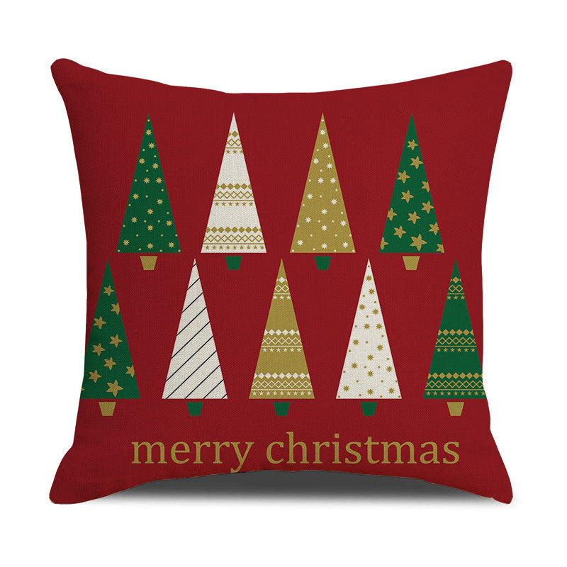 HKM-842259 Nordic Christmas Day Throw Linen Cushion Pillowcase 45x45cm