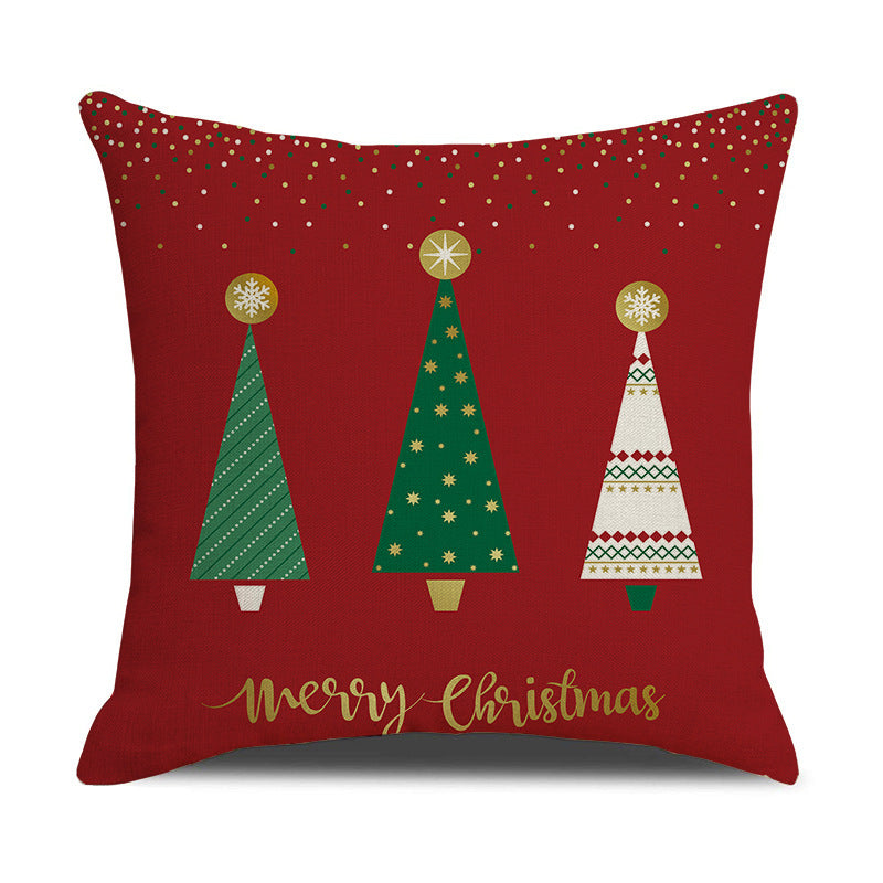HKM-842259 Nordic Christmas Day Throw Linen Cushion Pillowcase 45x45cm