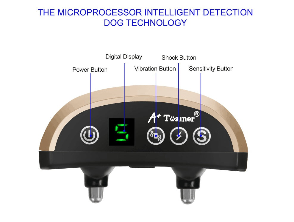 HKM-842387 Adjustable Anti-Barking Collar with Digital Display and Rechargeable Battery for Dogs