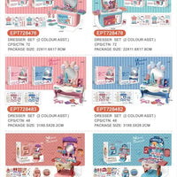 HKM-842387 Electric Light Music Makeup Vanity Desk Set with Chair for Girls Ages 3+ Pink