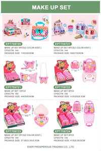 HKM-842387 Electric Light Music Makeup Vanity Desk Set with Chair for Girls Ages 3+ Pink